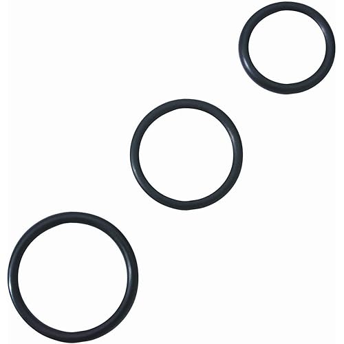 Rubber cock ring set - black pack of 3