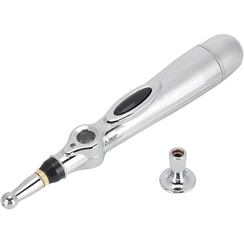 Electronic Acupuncture Pen Energy Meridians Body Massager with 3 Types Massager Heads Pain Relief Therapy Relaxing Body