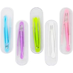 MorTime 5 pcs Portable Contact Lens Stick Tool Case Set InserterRemoverTweezer with Soft Tip