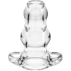 Perfect Fit Double Tunnel Plug, Hollow Butt Plug, PFBlend, TPRSilicone, Use for Anal Training, Clear, Medium