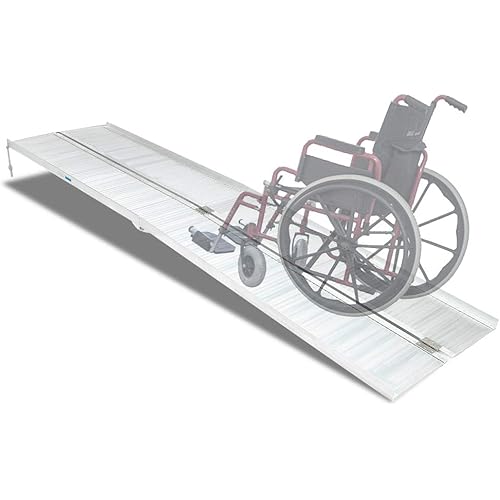 Mefeir 10' Wheelchair Ramp Threshold Portable Ramps,10ft for Home Steps Doorway Stairs Aluminum Handicap Metal House Mobile Porch Temporary Multifold Disable No-Sild Scooter Ramps