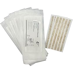 Endure Wound Skin Closures Strips, 5 Strips per Sheet, 2 Sheets per Pouch, 5 Pouches per Box, 50 Strips Individually Packed 14 ” x 4” Nude Tone