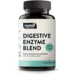 Digestive Enzymes by Nuzest - Daily Digestive Support, Nutrient Absorption, Non-GMO, Yeast-Free, Gluten-Free, Soy-Free, 60 Vegan Capsules