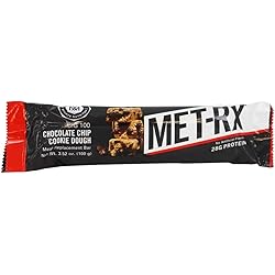 MET-Rx Big 100 Meal Replacement Bar, Chocolate Chip Cookie Dough, 3.52 Ounce, 9 Count