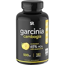 Garcinia Cambogia Extract 65% HCA with Extra Virgin Organic Coconut Oil | Non-GMO, Soy & Gluten Free 180 Liquid softgels