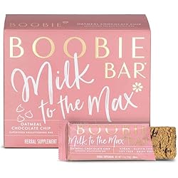 Boobie Bar Superfood Lactation Bars, Lactation Snacks for Breastfeeding to Increase Milk Supply, Fenugreek-Free, Gluten-Free, Dairy-Free, Vegan - Oatmeal Chocolate Chip 1.7 Ounce Bars, 6 Count