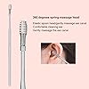 Soft Ear Wax Pickers, Umbrella Shape Surface Goose Feather As Pictures Show Wax Remover Curette Made of Stainless SteelSilver
