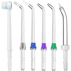 Flosser Replacement Tips for Waterpik Water Flosser, High-Pressure Water Flosser Tip Replacement, Compatible with Waterpik Oral Irrigator 6Pack