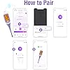 Easy@Home Smart Basal Thermometer, Large Screen and Backlit, Period Tracker with Premom iOS & Android - Auto BBT Sync, Charting, Coverline, Accurate Fertility Prediction EBT-300 Purple