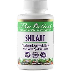 Paradise Herbs Shilajit Extract, Whole Active Plant Extract, Vegan, Non GMO, Gluten Free, Keto, 60 Count Vegetarian Capsules