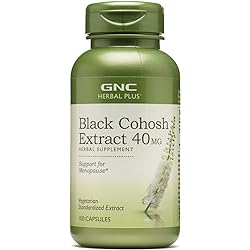 GNC Herbal Plus Black Cohosh Extract 40mg, 100 Capsules, Support for Menopause