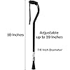 McKesson Aluminum Offset-Handle Cane, Black, 30" to 39" Height, 1 Count