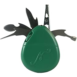 Nuggy Lite 6-in-1 Smoking Accessories Multi-Tool | Wax Scoop Spoon, Scraper Paddle, Clip, Flashlight, Splitter, and Smoker's Poker - Perfect Gifts for Smokers Green
