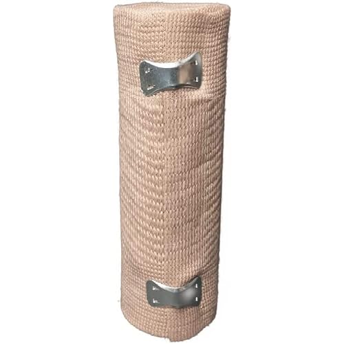 Elastic Bandage Wrap with Clips [Pack of 50] Breathable Athletic Sports Compression Rolls 6 Inch x 5 Yards Stretched for Customized Comfortable Bandaging on Knee, Ankle, Wrist 6'' X 5 Yards