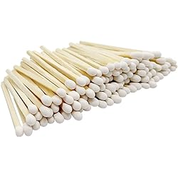 2" Classic White Tip Safety Matches | 100 Bulk Artisan Matchsticks with Bumble Striker Stickers by Thankful Greetings| Decorative Candle Accessories | Unique & Fun for Your Home Decor, Gift, Events