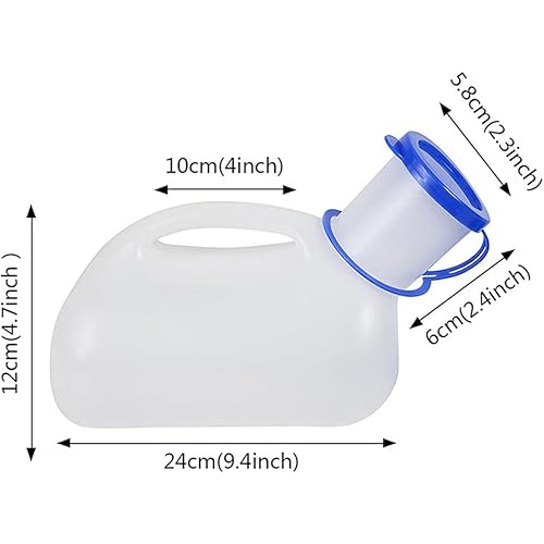 Rongbo Unisex Potty Urinal for Car,Bedpans Pee Bottle with Lid and Funnel,Men Women Toliet Urinal for Hospital,Home,Camping Outdoor Travel
