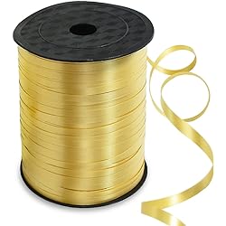 500 Yards Curling Ribbon-Balloon Ribbon-Balloon String for Art&Craft Decor,Gift Wrapping,Ribbons and Bows for Christmas New Year Birthday Gifts Supplies Gold