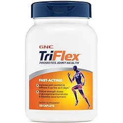 GNC TriFlex Fast-Acting | Improves Joint Comfort and Stiffness, Clinical Strength Doses of GlucosamineChondroitin and Boswellia- Plus Turmeric | 120 Caplets