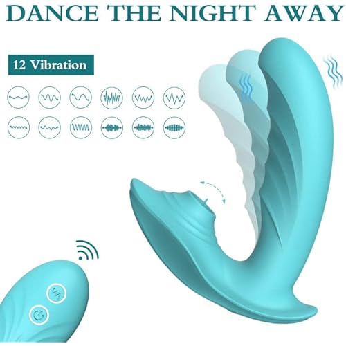 Wearable Clitoral G Spot Butterfly Vibrator with Tongue, Wireless Remote Control Nipple Stimulator with 12 Powerful Vibrations, Rechargeable Waterproof Adult Sex Toy for Women
