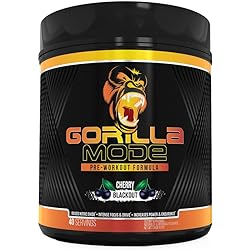 Gorilla Mode Pre Workout - Massive Pumps · Laser Focus · Energy · Power - L-Citrulline, Creatine, GlycerPump™, L-Tyrosine, Agmatine, Kanna, N-Phenethyl Dimethylamine Citrate - 604 Grams Cherry