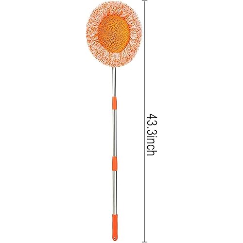 Rotatable Adjustable Cleaning Mop, 360°Rotating Extendable Sunflower Mop, Multifunctional Wall Cleaning Mop, with 2 Coral Velvet Mop Head