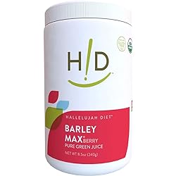 Hallelujah Diet Organic BarleyMax - Barley and Alfalfa Green Juice Powder, Berry Flavor, 8.5 Ounces, 120 Servings
