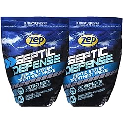 Zep Septic Defense System Treatment Dissolvable Packs - 2 Pack 1 Year Supply - ZSTP6 - Safe for Pipes and All Septic Tanks