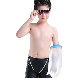 Kids Arm Cast Cover for Shower Bath,Watertight Arm Cast Protector and Reusable Sealed Cast Waterproof Bag to Keep Wound and Bandages Dry, Elbow with No Mark on Skin Kids ArmMedium