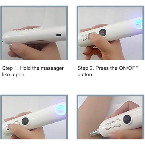 Rechargeable Acupuncture Pen Body Meridians Massager Portable Shocking Pulse Pen with Electrode Sticker Health Care Tools