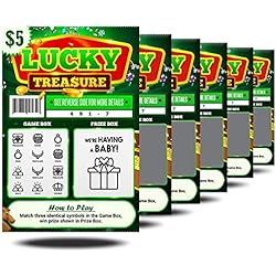 6 Pack - Pregnancy Announcement Lottery Scratch-Off Tickets | 4x6 Authentic Looking | Great for Baby Announcements | Perfect for Pregnancy Announcement for Grandparents, Future Dad, or Friends