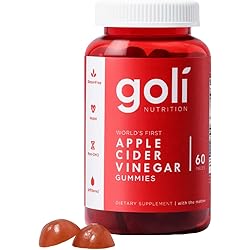 Goli® Apple Cider Vinegar Gummy Vitamins 1 Pack, 60 Count, Gelatin-Free, Gluten-Free, Vegan & Non-GMO Made with Essential Vitamins B9 & B12
