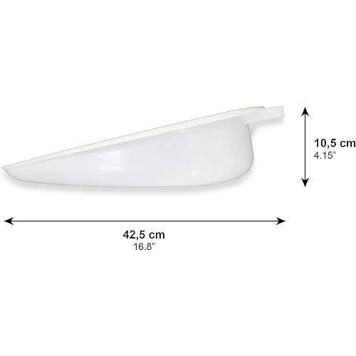 Pepe - Bed Pans for Elderly Females, Easy to Clean Bedpans for Men, Comfortable Bed Pans for Elderly Men, Bedpans for Women with Handle, Female Bed Pan for Urine, Portable Bed Pan for Adults White