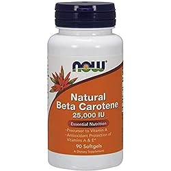 NOW Foods - Natural Beta Carotene 25,000 IU 90 gels