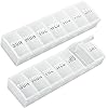 TookMag 2 Pack Extra Large Pill Organizer Weekly, Daily Pill Case 7 Day, Large Capacity Medicine Organizer for Pills Vitamin Fish Oil Supplements White