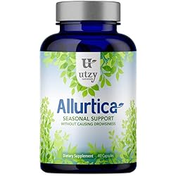 Allurtica | Natural Nettle Leaf Supplement Capsules - Herbal Supplement with Quercetin and Stinging Nettle for AdultsKids Non Drowsy 40ct
