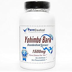 Yohimbe Bark Standardized Extract 1500mg 200 Capsules Pure by PureControl Supplements