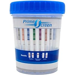 Prime Screen Multi-Drug Urine Test Cup 16 Panel Kit AMP,BAR,BUP,BZO,COC,mAMP,MDMA,MOPOPI,MTD,OXY,PCP,THC, ETG, FTY, TRA, K2 -[1 Pack]-CDOA-9165EFTK