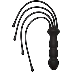 KINK By Doc Johnson The Quad Premium Silicone Whip, Black