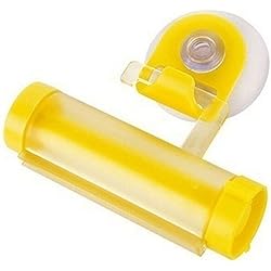 Colorido Bathroom Useful Plastic Rolling Tube Squeezer Toothpaste Dispenser Holder Yellow