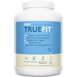 RSP TrueFit - Whey Protein Powder Meal Replacement Shake, Grass Fed Whey Organic Fruits & Veggies, Fiber & Probiotics, Non-GMO, Gluten Free, Keto