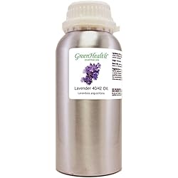 Lavender 40-42 – 16 fl oz 473 ml Aluminum Bottle w Plug Cap – 100% Pure Essential Oil – GreenHealth