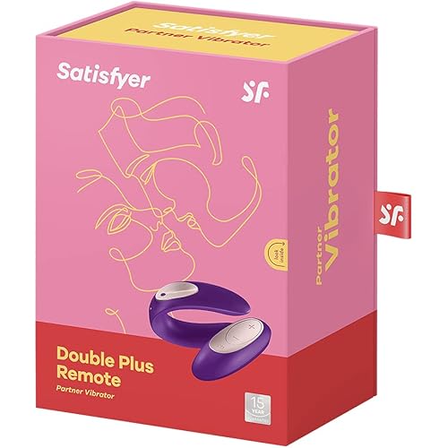 Satisfyer Double Plus Couples Vibrator with Remote Control - G-Spot and Clitoral Stimulation, Partner Toy, U-Shape, Wearable During Intercourse - Soft Silicone, Waterproof, Rechargeable