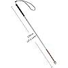 Aluminum Mobility Folding White Cane for Vision Impaired and Blind People Folds Down 4 Sections 120 cm 47.2 inch, Black Handle