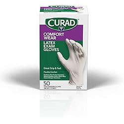 Curad CUR4025RH Gloves, 50 Count Pack of 1, White