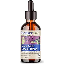 Motherlove More Milk Special Blend 2 Ounce Tincture Herbal Lactation Supplement w Goat’s Rue to Build Breast Tissue & Optimize Breast Milk Supply—USDA Certified Organic, Vegan, Kosher, Soy-Free