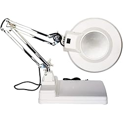 INTBUYING 110V Table Magnifier Lamp Amplification LED Daylight Bright Magnifying Glass for Reading Working Crafts Workbench -86C,20X