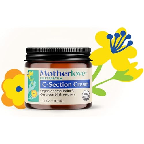 Motherlove C-Section Cream 1oz Organic Herbal Scar Cream—Soothes Discomfort While Minimizing Appearance & Reducing Scar Tissue Build-up—Non-GMO, Cruelty-Free