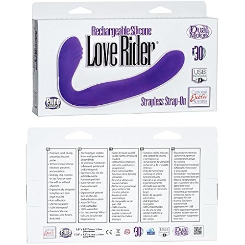 California Exotic Novelties Rechargeable Silicone Love Rider Strapless Strap-On, Purple