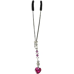 Bijoix De Cli Tweezer with Heart Charm & Fuchsia Beads, 0.8 Ounce