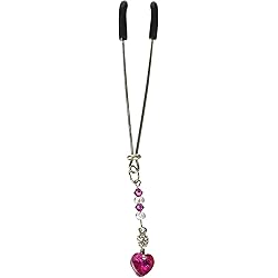 Bijoix De Cli Tweezer with Heart Charm & Fuchsia Beads, 0.8 Ounce